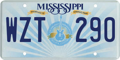 MS license plate WZT290