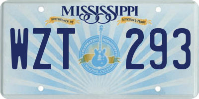 MS license plate WZT293