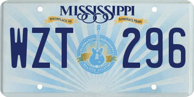 MS license plate WZT296