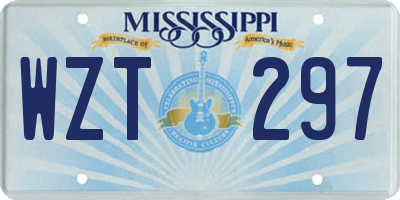 MS license plate WZT297