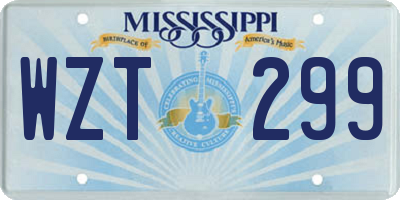 MS license plate WZT299