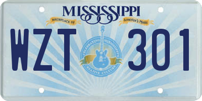 MS license plate WZT301