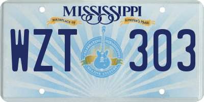 MS license plate WZT303