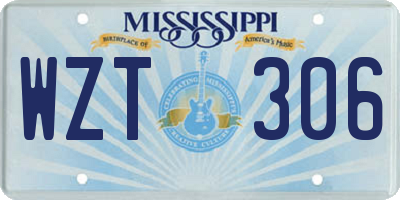 MS license plate WZT306