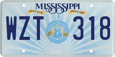 MS license plate WZT318