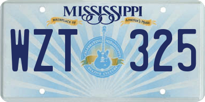 MS license plate WZT325