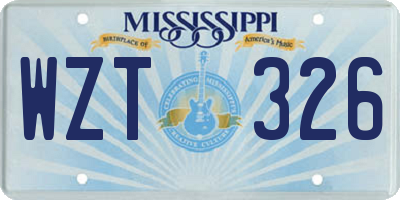 MS license plate WZT326