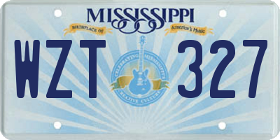 MS license plate WZT327