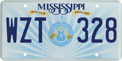 MS license plate WZT328
