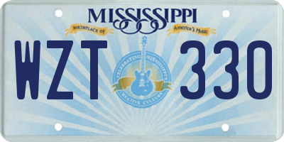 MS license plate WZT330