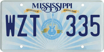 MS license plate WZT335