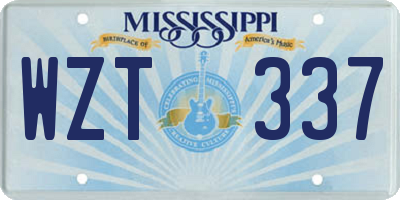 MS license plate WZT337