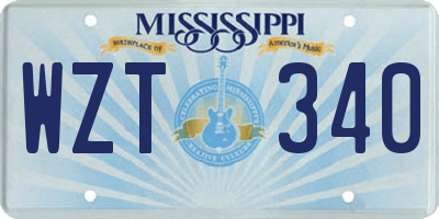 MS license plate WZT340
