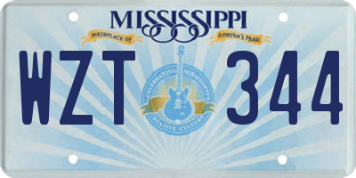 MS license plate WZT344