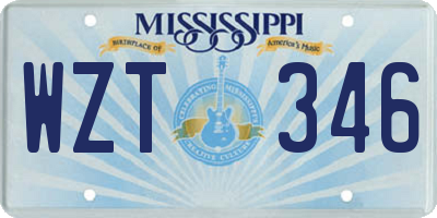MS license plate WZT346
