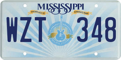 MS license plate WZT348