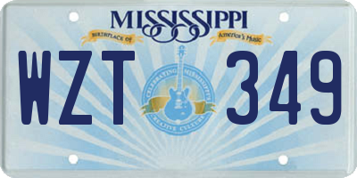 MS license plate WZT349