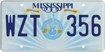 MS license plate WZT356