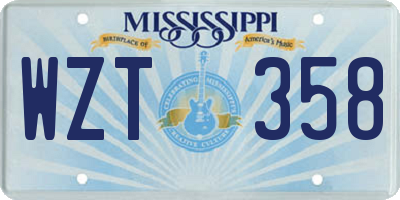 MS license plate WZT358