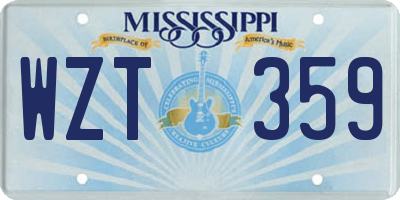 MS license plate WZT359
