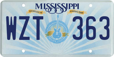 MS license plate WZT363