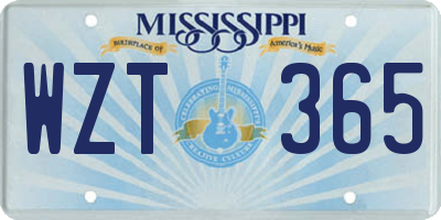 MS license plate WZT365