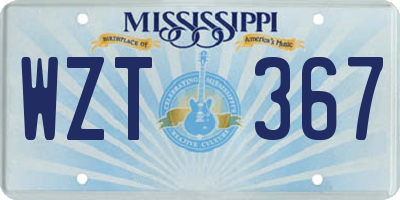 MS license plate WZT367
