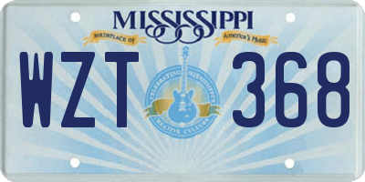 MS license plate WZT368