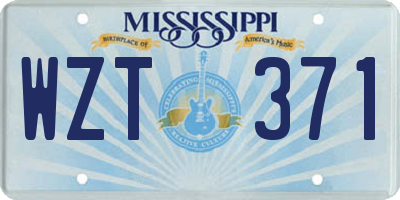 MS license plate WZT371