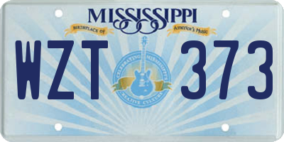 MS license plate WZT373