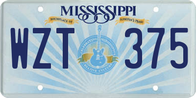 MS license plate WZT375