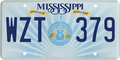 MS license plate WZT379