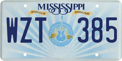 MS license plate WZT385