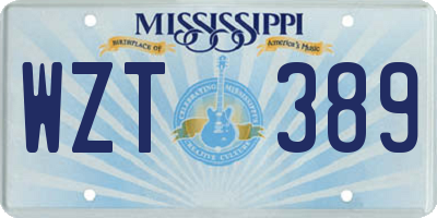 MS license plate WZT389