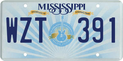MS license plate WZT391