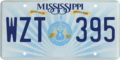 MS license plate WZT395