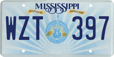 MS license plate WZT397