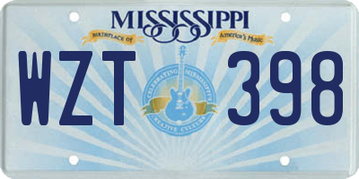 MS license plate WZT398