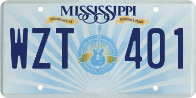 MS license plate WZT401