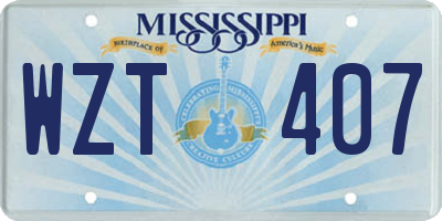 MS license plate WZT407