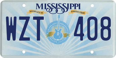 MS license plate WZT408