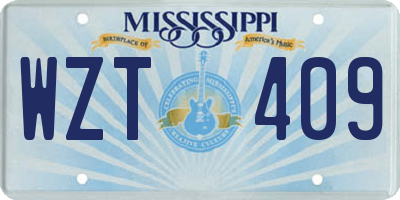 MS license plate WZT409
