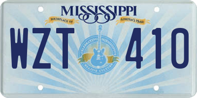 MS license plate WZT410