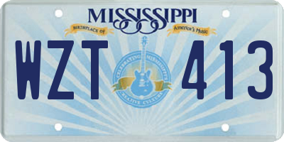 MS license plate WZT413