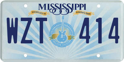 MS license plate WZT414
