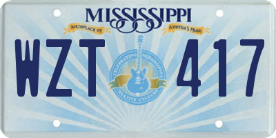 MS license plate WZT417