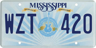 MS license plate WZT420