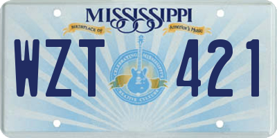 MS license plate WZT421