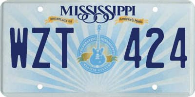 MS license plate WZT424