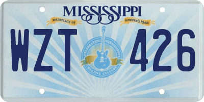 MS license plate WZT426
